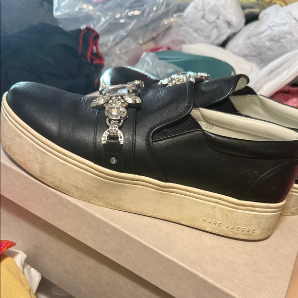 Marc Jacobs Black Crystal Embellished Loafers - Picture 5 of 5